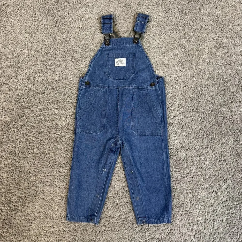Bass Pro Shops Overall Boys 12-18 Months Blue Denim One-Piece Adjustable Strap